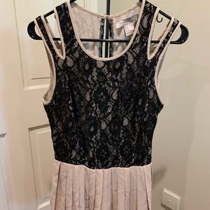 Lace top, pleated bottom Romper